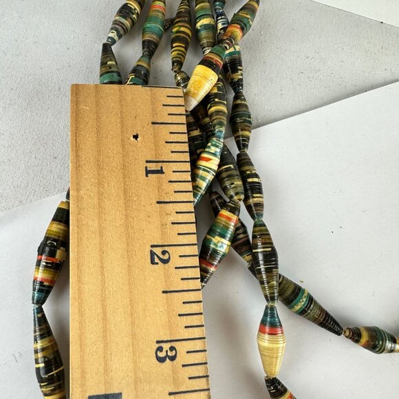 Handmade Multicolor Beaded 27" Necklace 6-Strand Eco-Friendly African-Inspired - Picture 3 of 4